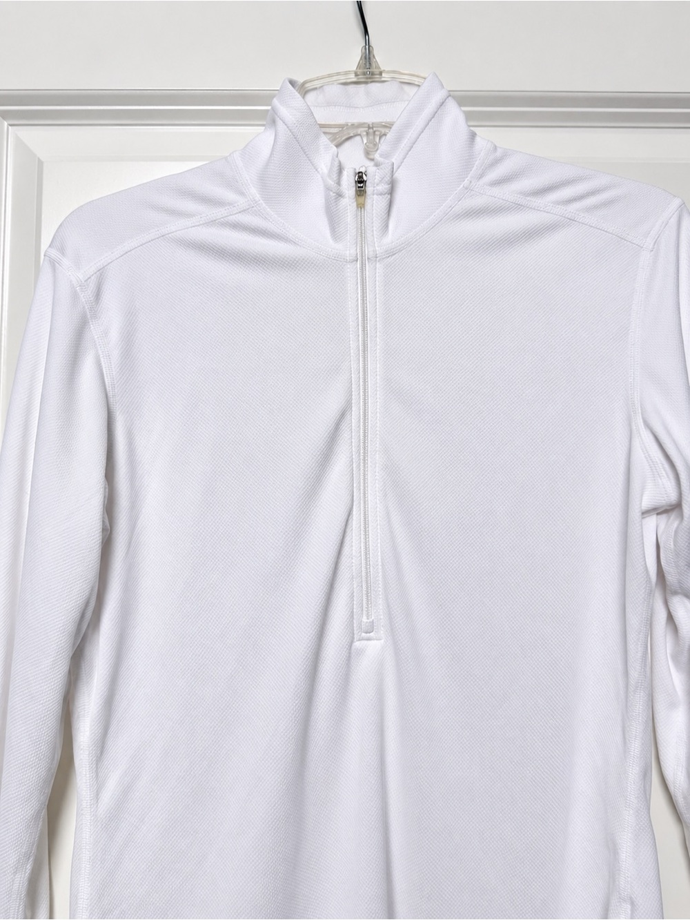 REI Women's White Long-Sleeve Quarter-Zip Performance Top UPF50